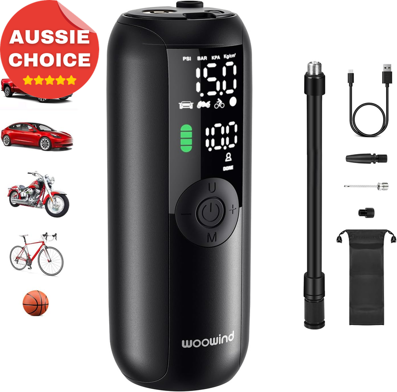150PSI Portable Bike Pump for Cars Motorcycles Air Compressor Compact Inflator