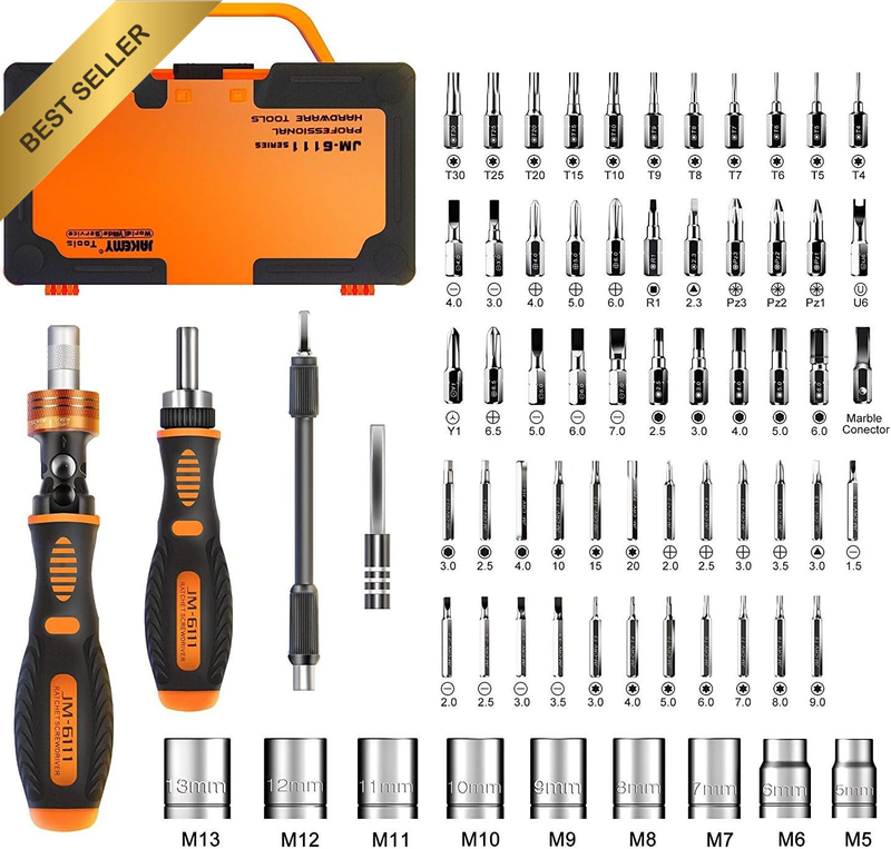 Precision Ratchet Screwdriver Set,  69 in 1 Household Screwdriver Home Repair To