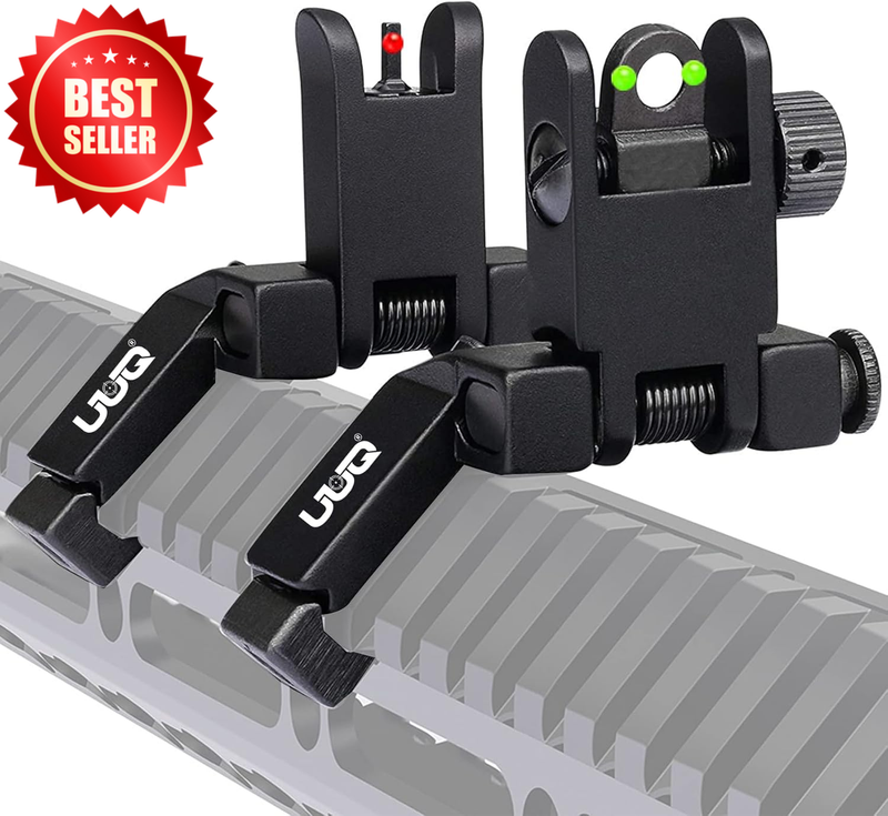 45 Degree Offset Fiber Optic Iron Sights Flip-up Front Rear Red Green Dot US