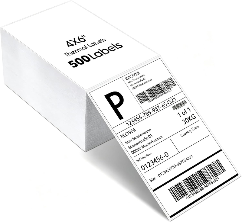 Thermal Labels 4X6 500 Labels Fanfold Direct Shipping Label