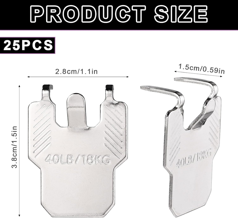 20pcs Drywall Picture Hanging Claw, Stainless Steel No Nails Required Wall Pictu