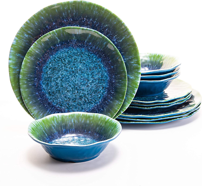 Turquoise top melamine plates