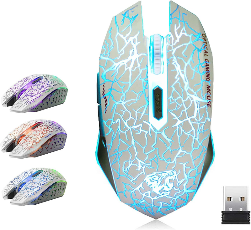 C10 Wireless Gaming Mouse, Rechargeable Gaming Mouse, Silent Optical Mice with 2