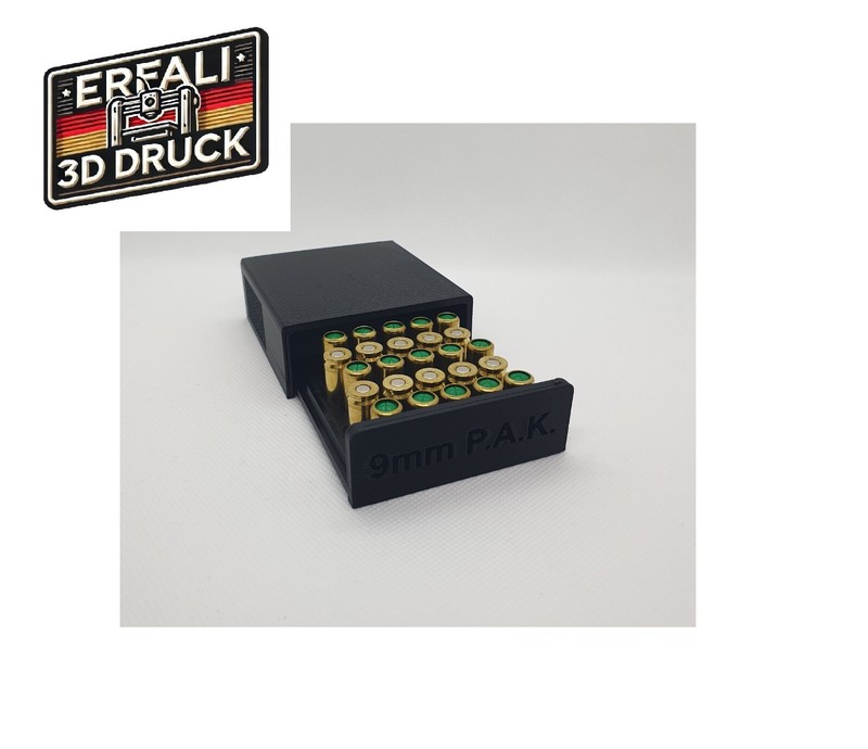 Patronenbox/Munitionsbox Wahlweise FÃ¼R 25 Oder 50 9mm P.A.K. Patronen