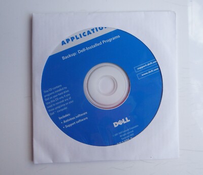Dell Application Backup Dell Installed Programs 2001 Antivirus Support Disc Only