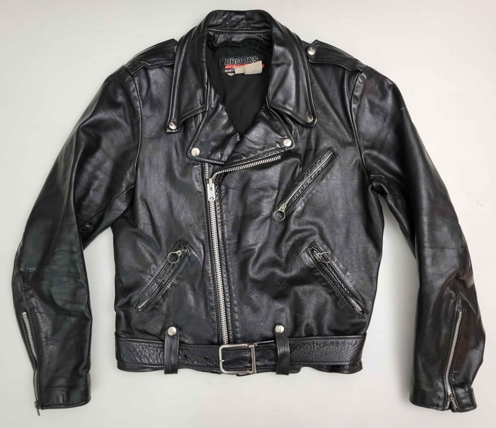 Vintage Brooks Made In USA Leather Motorcycle Moto Racer
