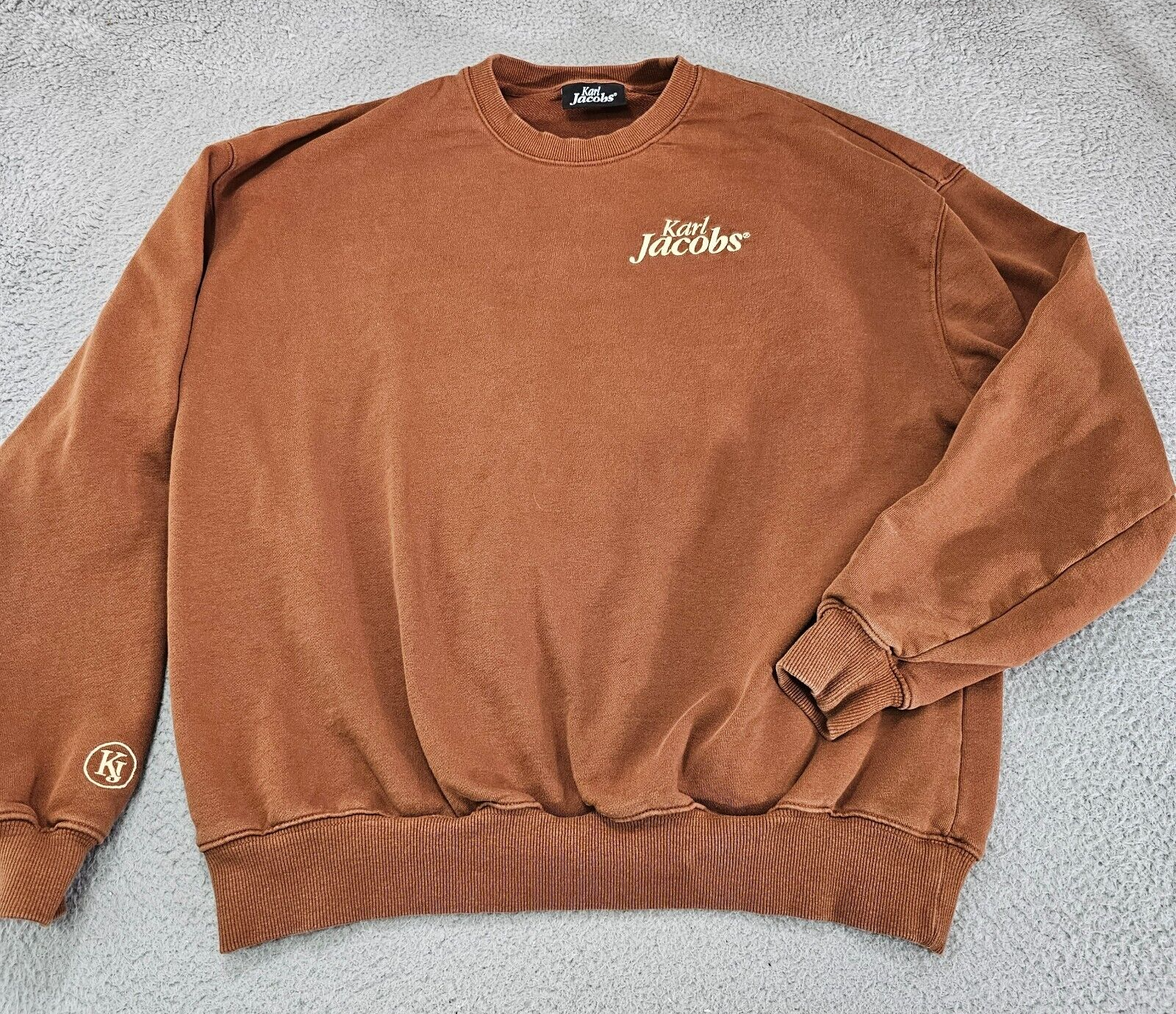 Karl Jacobs Sweater Mens 2XL Brown Mr Beast Crew Cotton Knit Sweatshirt  Pullover | eBay