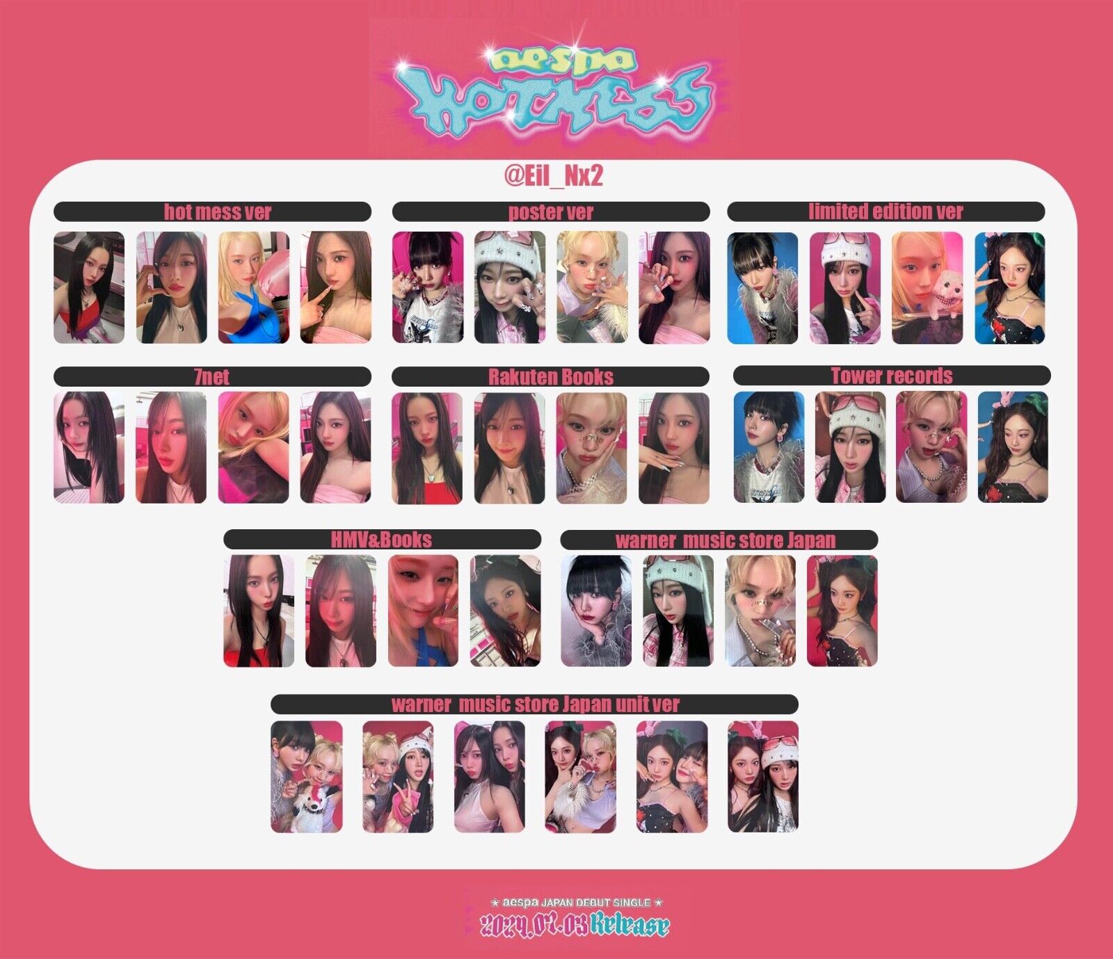 AESPA JAPAN ALBUM HOT MESS ALL PHOTOCARD OFFICIAL KARINA AESPA JAPAN ALBUM HOT MESS ALL PHOTOCARD OFFICIAL KARINA