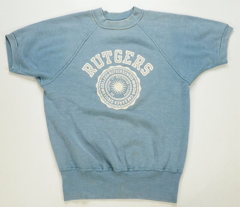 Rare VTG CHAMPION Knitwear Rutgers Short Sleeve Sweatshirt Rare VTG CHAMPION Knitwear Rutgers Short Sleeve Sweatshirt