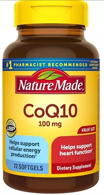 Nature Made CoQ10 100 mg for Heart Health Support, 72 SOFTGELS EXP: May 2027