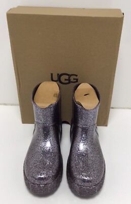 Ugg Rain Boot Waterproof With Purple Drizlita Glitter Women s Size 8