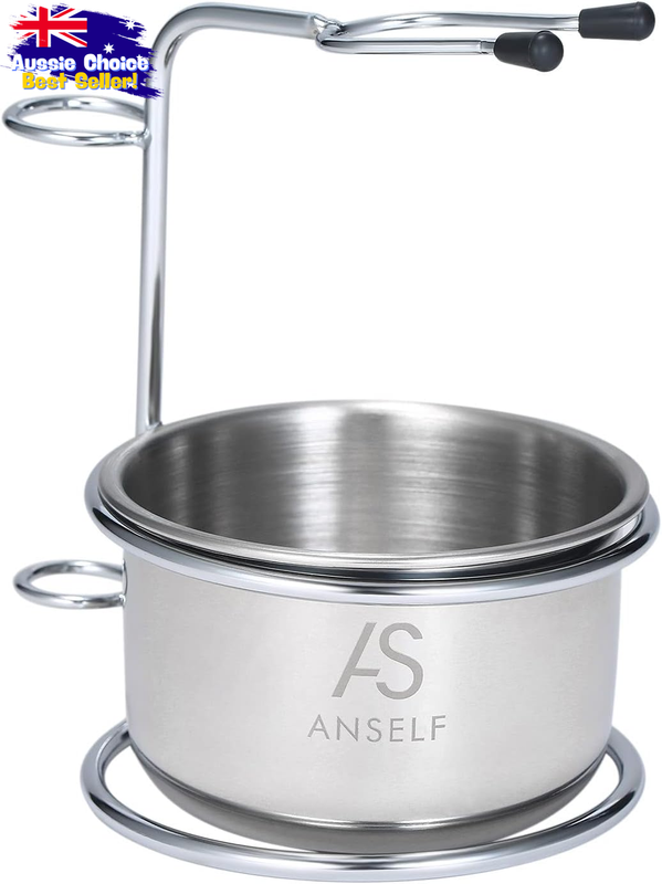 2-in-1 Men's Shaving Set, Cup & Bowl, Wet/Dry, Beard Shaving Stand, Grooming