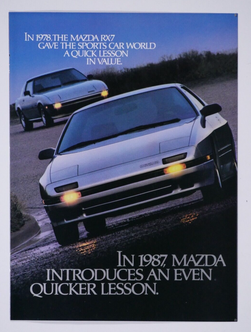 1987 Mazda RX 7 Turbo Vintage 87 Rxs CF Foldout 4 Page Original