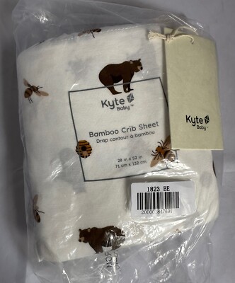NEW HTF Honey Bear Kyte Baby Bamboo Crib Sheet GN Girls Boys Print NIB Bee