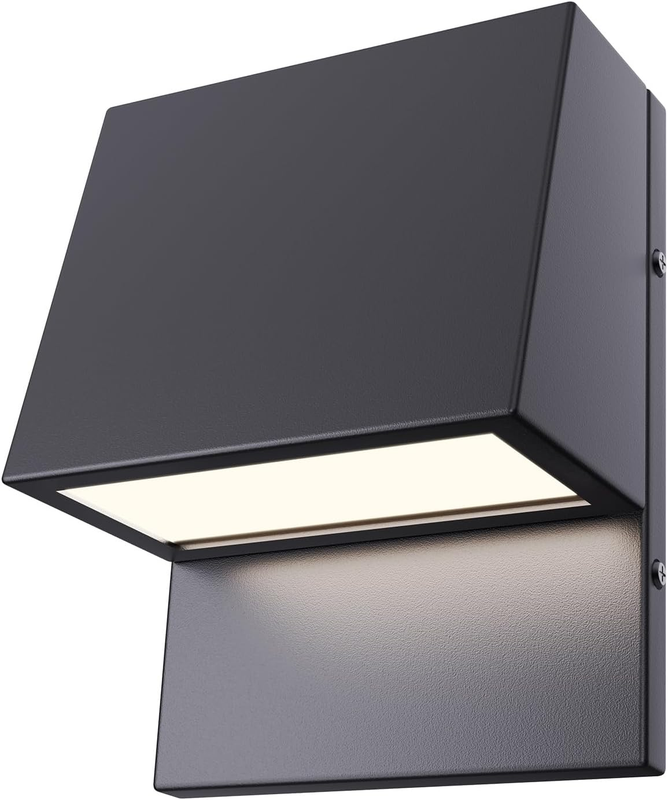 LED Modern Outdoor Wall Light, 15W 3000K, Matte Black, 8 X 3.5 X 10.25 Inches, Waterproof, Outdoor, Front Door, Porch, Garden, Garage, Yard, Pathway, Patio, Walkway