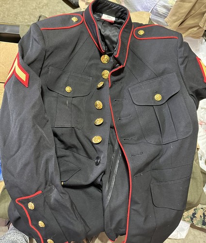Dress Blue Alpha Coat USMC 39S PFC Chevron | eBay