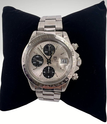 Vintage Tudor Heritage Big Block 40mm Watch W/ Chronograph Rolex Bracelet