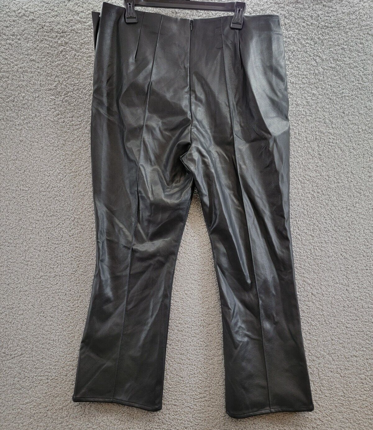 French Connection Claudia Faux-Leather Kick-Flare Pants Women's 12 Blackout - Picture 11 of 17