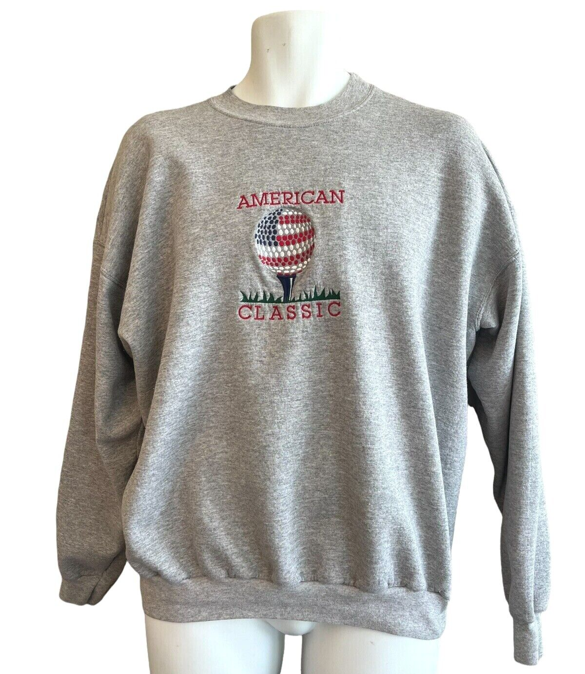 Mens XL Sweatshirt American Golf Classic Embroidered Red