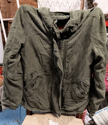 AMERICAN EAGLE OUTFITTERS ジャケット S/M ベージュ American Eagle Outfitters Military Style Hooded Jacket Spec