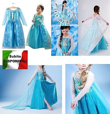 Frozen - Vestiti Carnevale Elsa 2-12 Y anni - Dress up Elsa Costumes  A789005-7