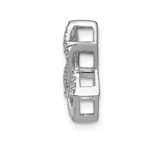 Pre-owned Reflection Beads 14k White Gold Round Diamond Fancy Star Of David Slide Religious Pendant 0.12 Ct
