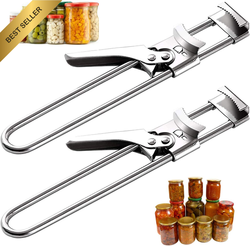 2 Packs Handheld Master Opener for Jars Stainless Steel Adjustable Jar & Bottle
