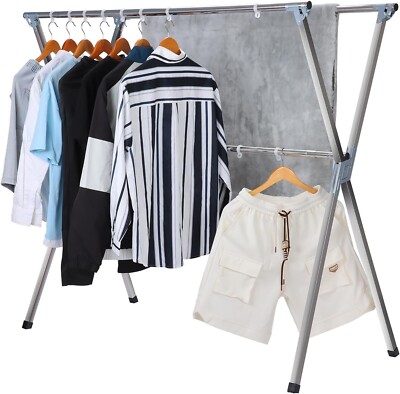 Clothes Drying Rack For Laundry Foldable Stainless Steel Pool Towel Rack