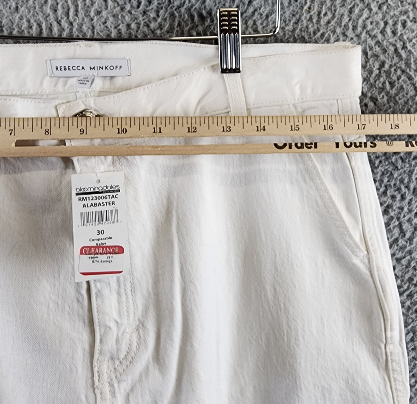 REBECCA MINKOFF Relaxed Cargo Pants Women's 30 Alabaster Button Zip Closure - Picture 14 of 20