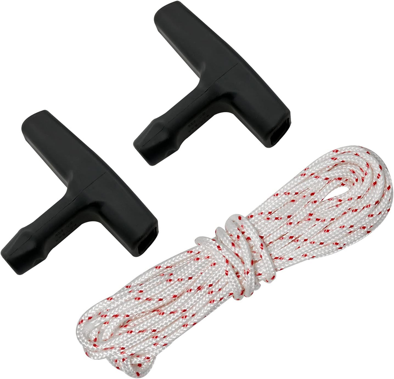 Recoil Starter Rope 4M 3.0Mm Pull Cord 2Pc Handle for Chainsaw Mower Trimmer