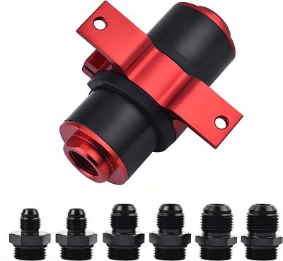 100 Micron Inline Fuel Filter w/ 6AN 8AN 10AN Fitting E85 Adapter Fuel Filter
