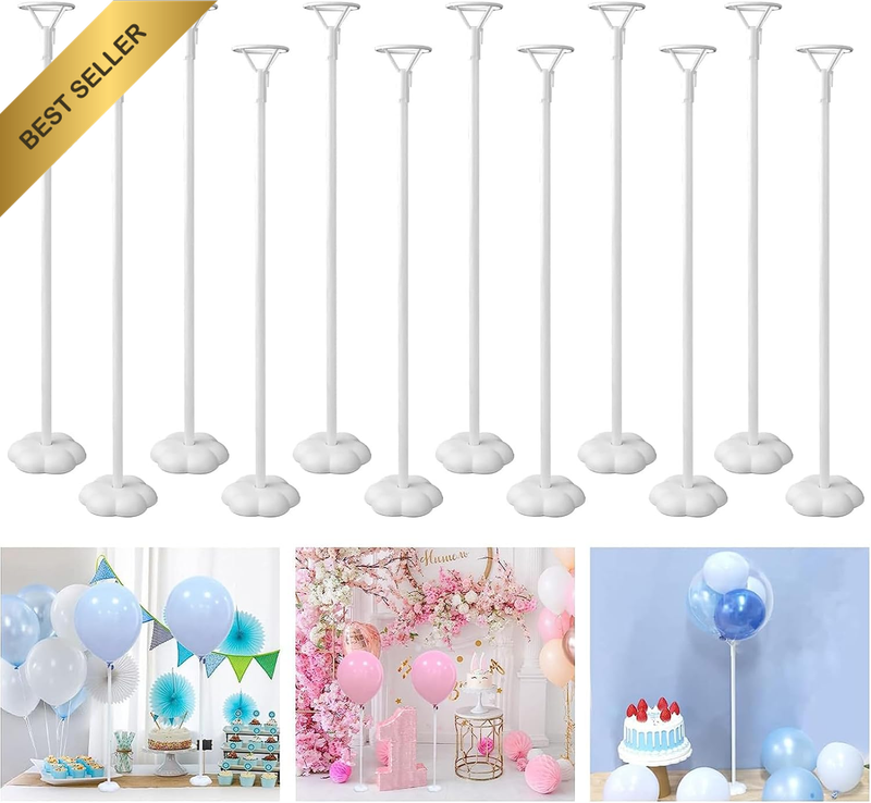 12 Sets White Balloon Stick Stands - 17