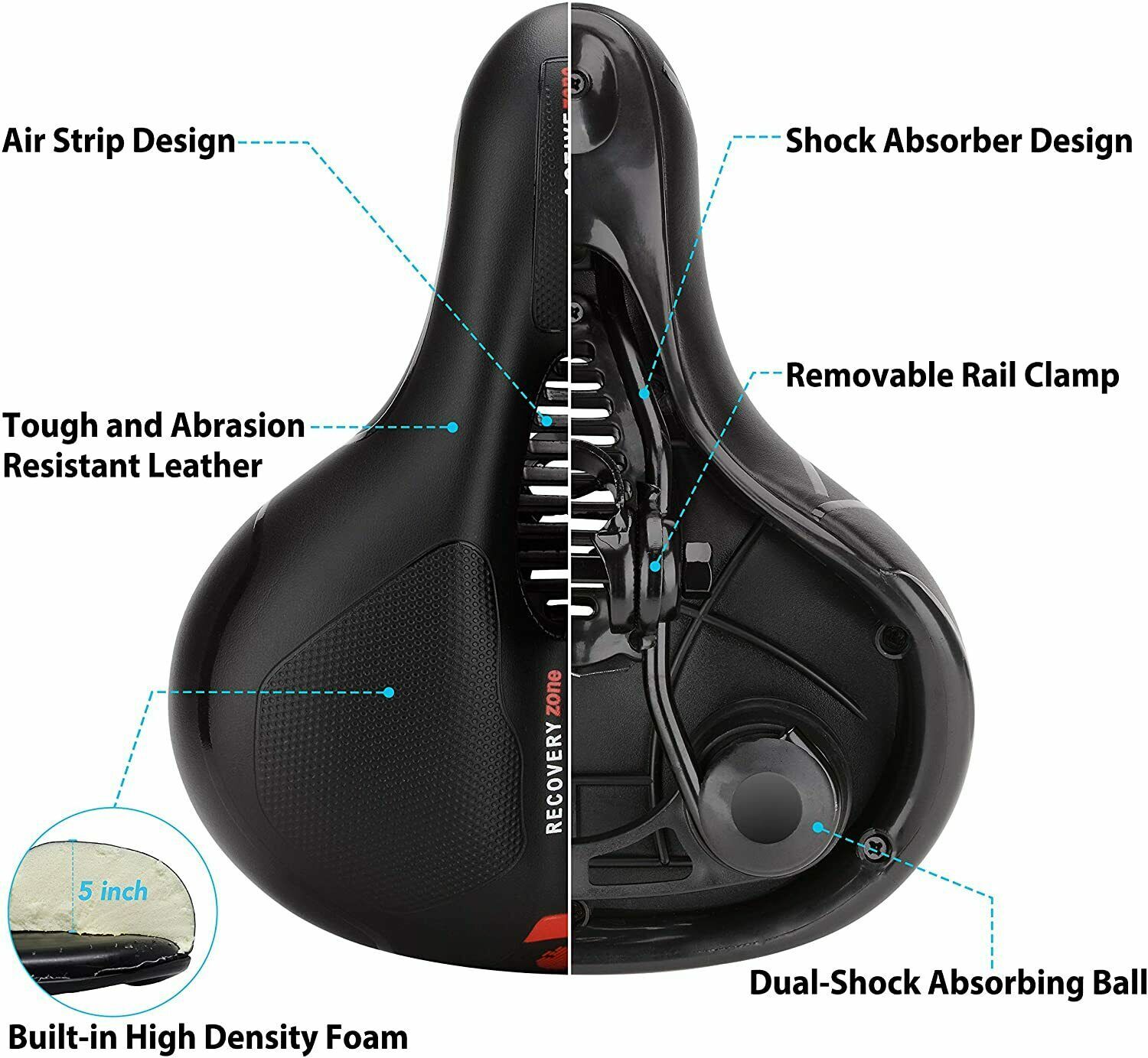 Comfort Wide Big Bum Soft Gel Bike Saddle Bicycle Seat Air Cushion Pad Cycling