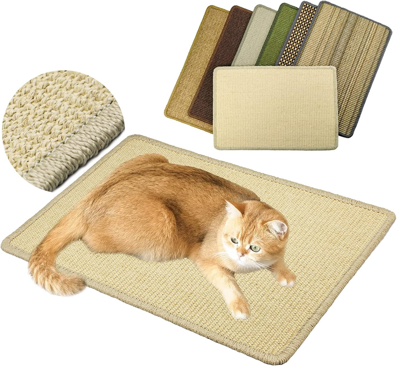 Cat Scratcher Mat Natural Sisal 23.6x15.7 Scratching Pad Floor Wall Protector