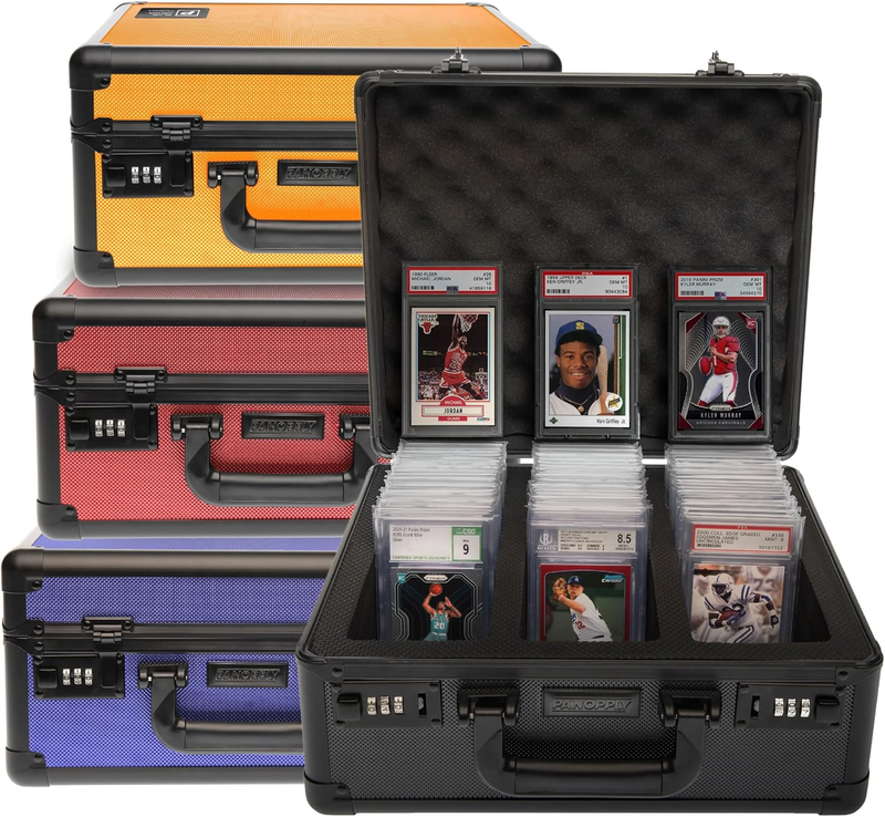 SLAB ARMOR 120+ 3 Row Psa Graded Card Storage Box Graded Card Case Psa Slab Case for Graded Cards Psa Card Case Baseball Card Cases for Sports Cards Storage Sports Card Case (BLACK)