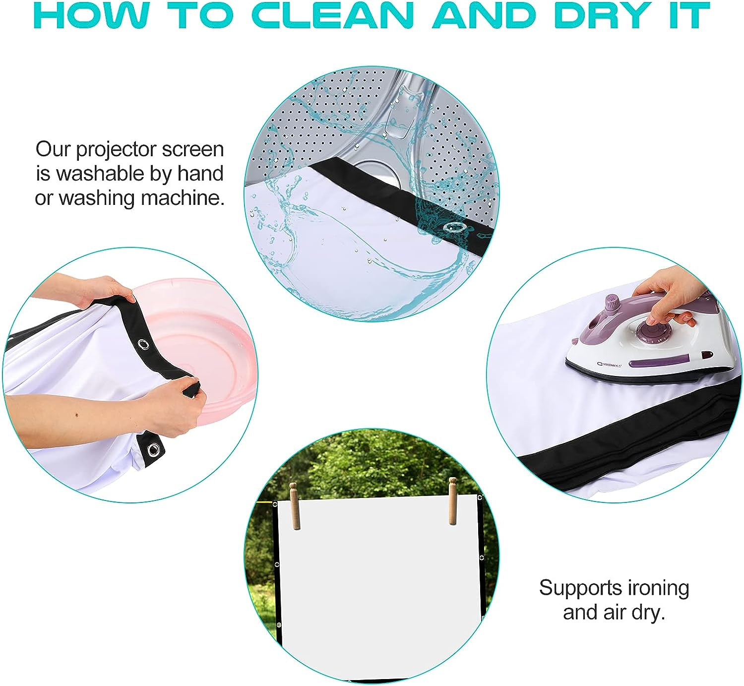 High-Density Portable Projector Screen 60-150" Home Outdoor Camping 3D HD 16:9