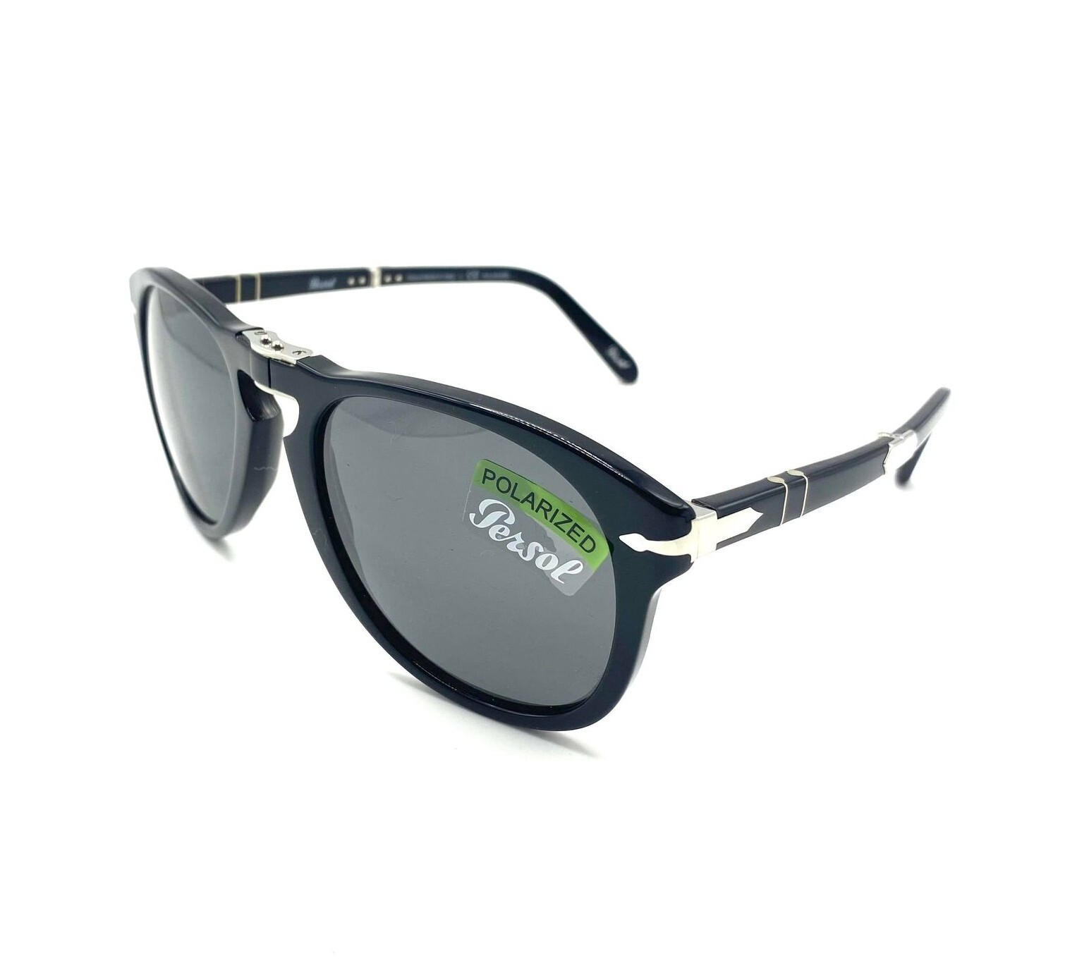 Pre-owned Persol Steve Mcqueen Po714sm Sunglasses 95/48 Black/grey Polarized Lens 54mm In Gray