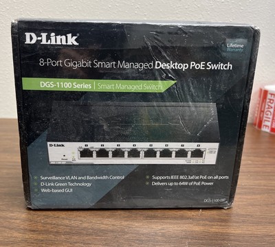D-Link  DGS (DGS-1100-08P) 8-Ports Rack-Mountable Ethernet Switch