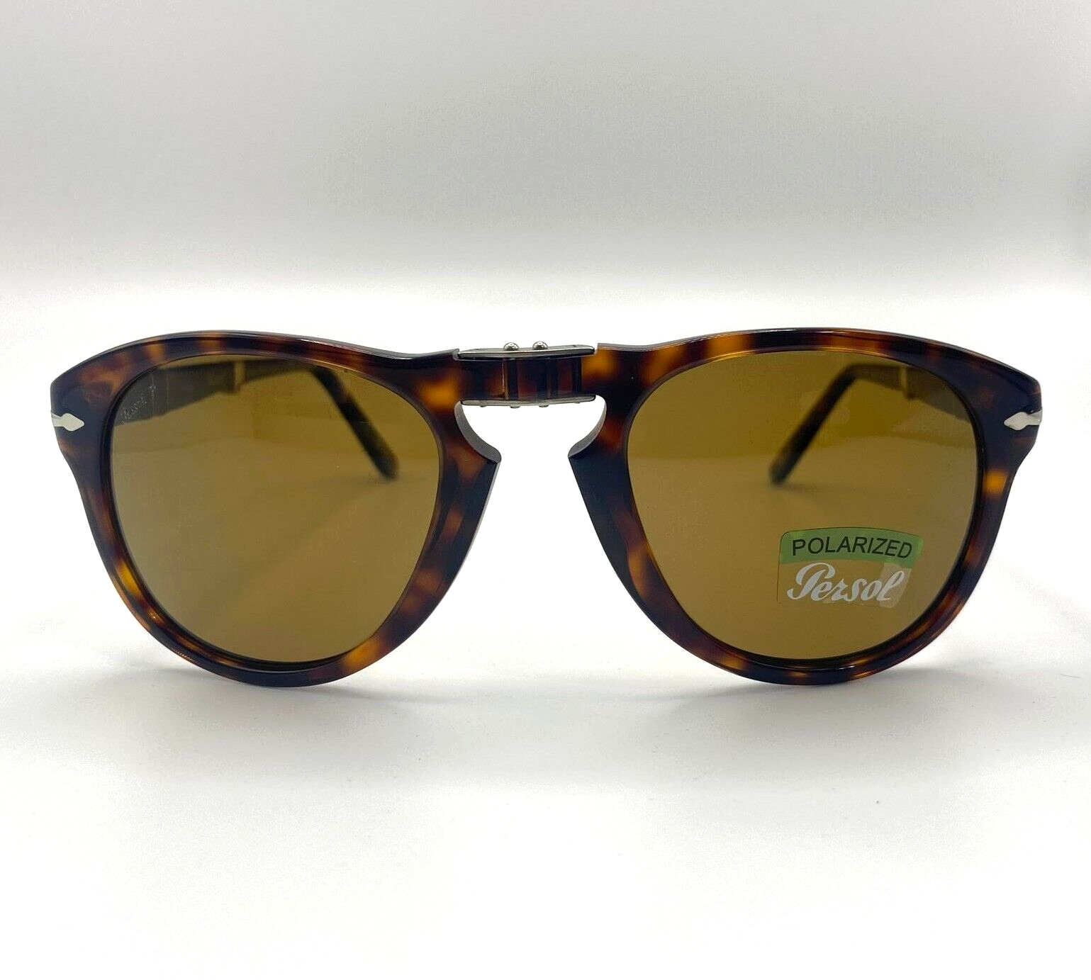 Pre-owned Persol Po0714 Sunglasses 24/57 Folding Havana/crystal Brown Polarized Lens 52mm