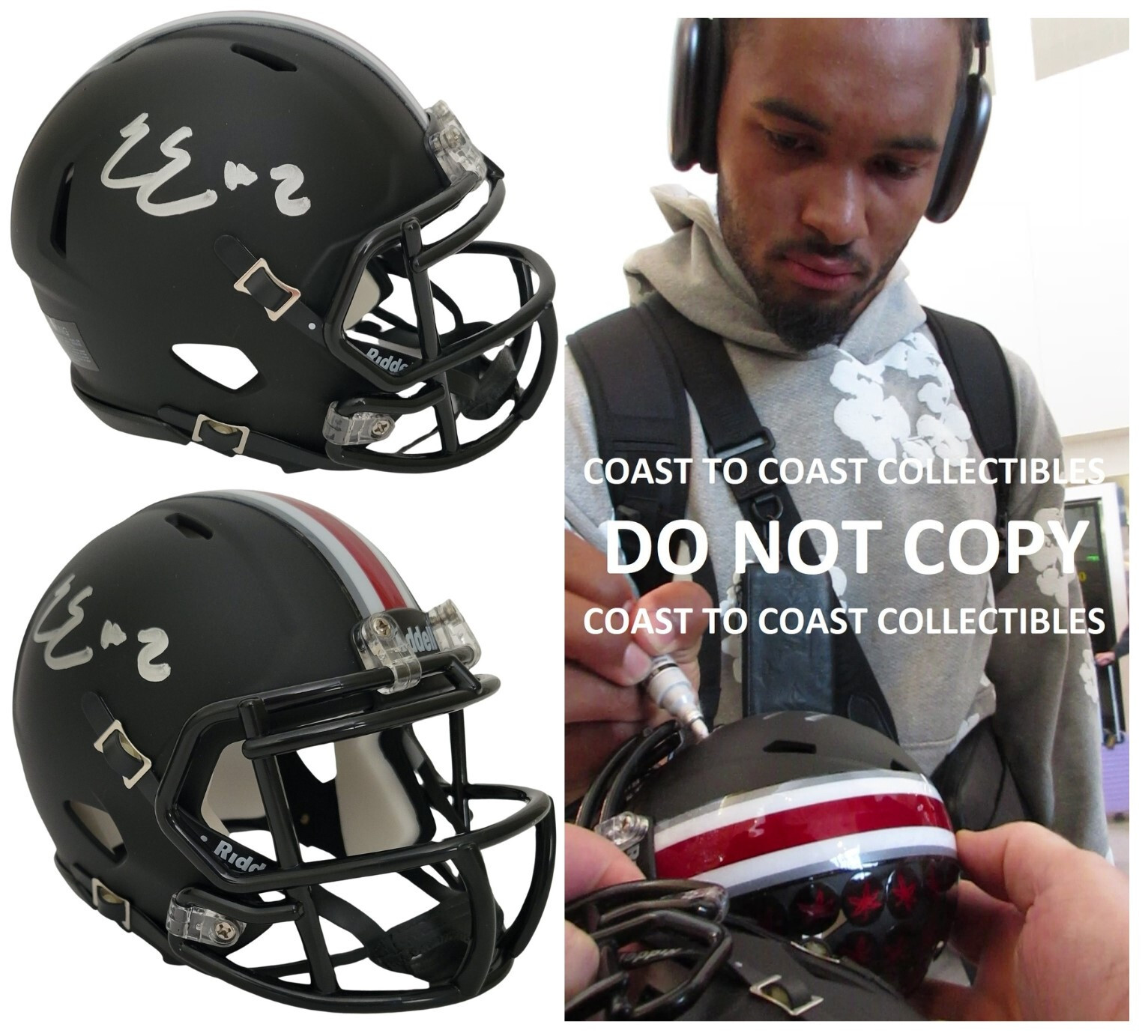 Emeka Egbuka Signed Ohio State Buckeyes Mini Football Helmet Proof COA Autographed Emeka Egbuka Signed Ohio State Buckeyes Mini Football Helmet Proof COA Autographed
