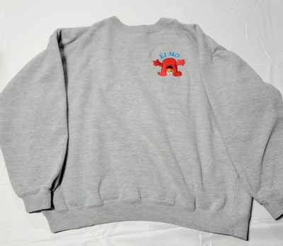 Vintage Elmo Sweatshirt Henson Muppet Sesame Street Gray Youth L Large BLITZZ