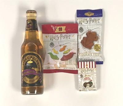 Harry Potter Candy 4pc Gift Set Butterbeer Bertie Botts Jelly Slugs Choc Frog
