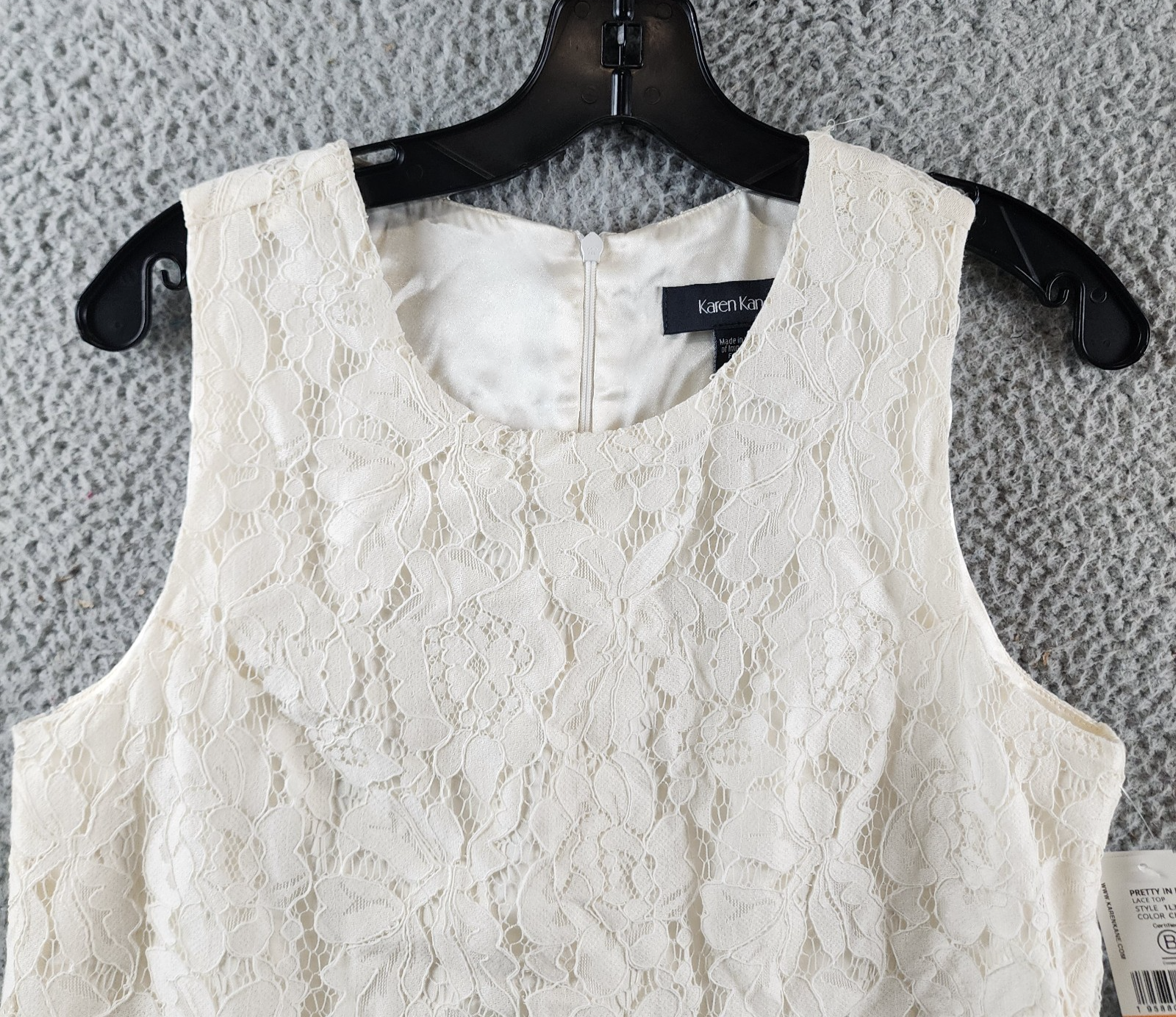 Karen Kane Sleeveless Lace Top Women's Small Cream Back Zip Closure - Picture 4 of 14