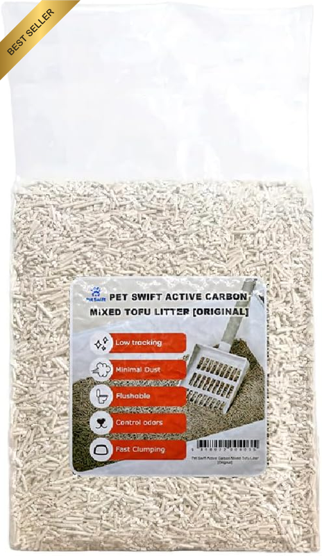6L Tofu Cat Litter Active Carbon Mixed Flushable Clumping Odour