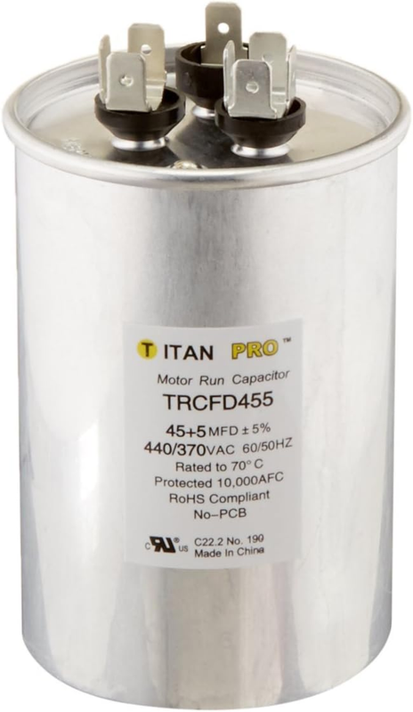 Packard TRCFD455 45+5MFD 440/370V round Run Capacitor Replaces PRCFD455