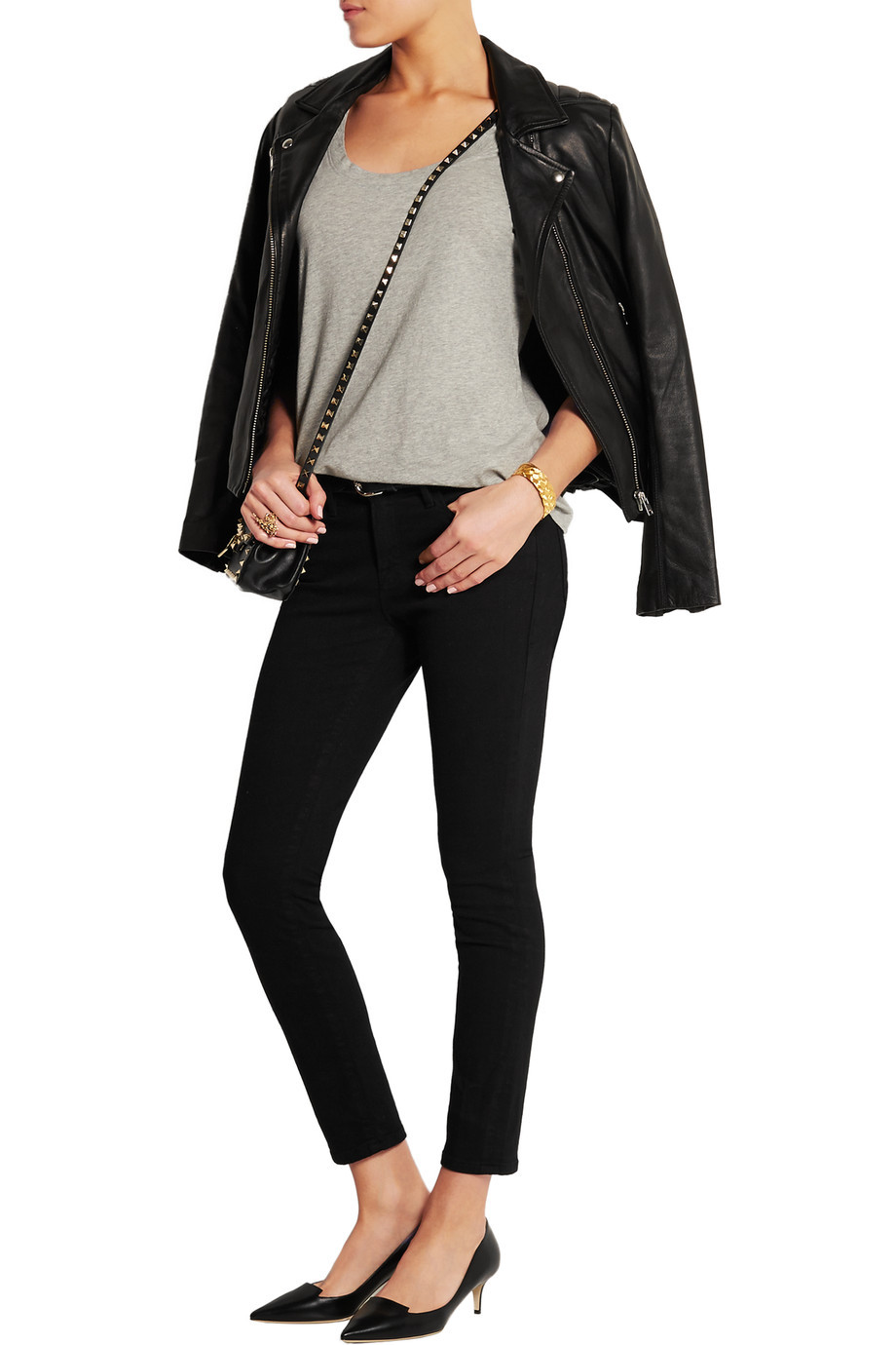 New Jimmy Choo Allure Black Leather Pointy Toe Pumps Women 36/6 4675