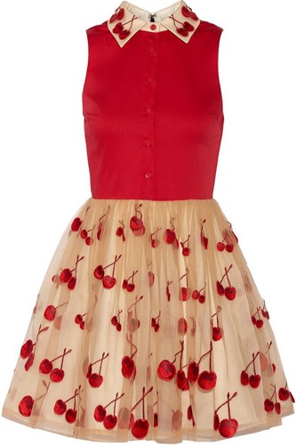 【最終値下げ】 Alice + Olivia Cherry Pouf dress Alice + Olivia Cherry Applique Collared Tulle Dress Size 0