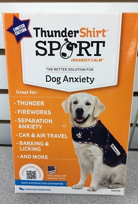 Thunder Shirt Sport  Limited Edition  Navy Blue Patriotic Trim MEDIUM  FREE SHIP