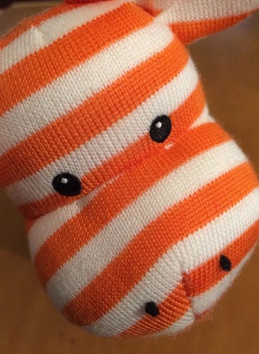 Little Jellycat London Knit Orange And White Giraffe Plush Rattle 9