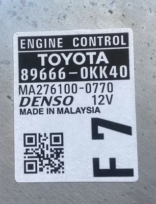 GENUINE COMPUTER ASSY ECU 89666-0KK40 F7  HILUX 4WD TOYOTA DIESEL 2016